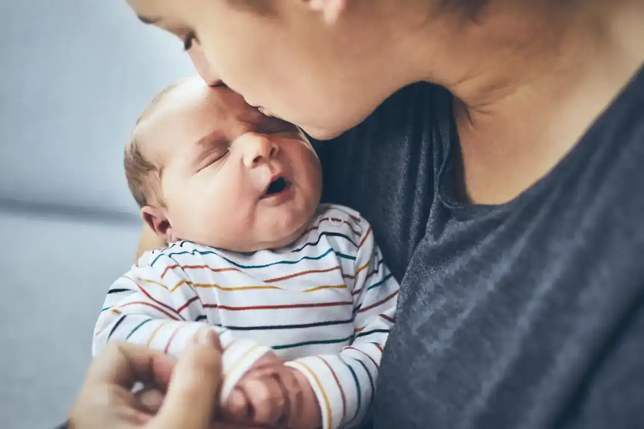 Mother with newborn son.