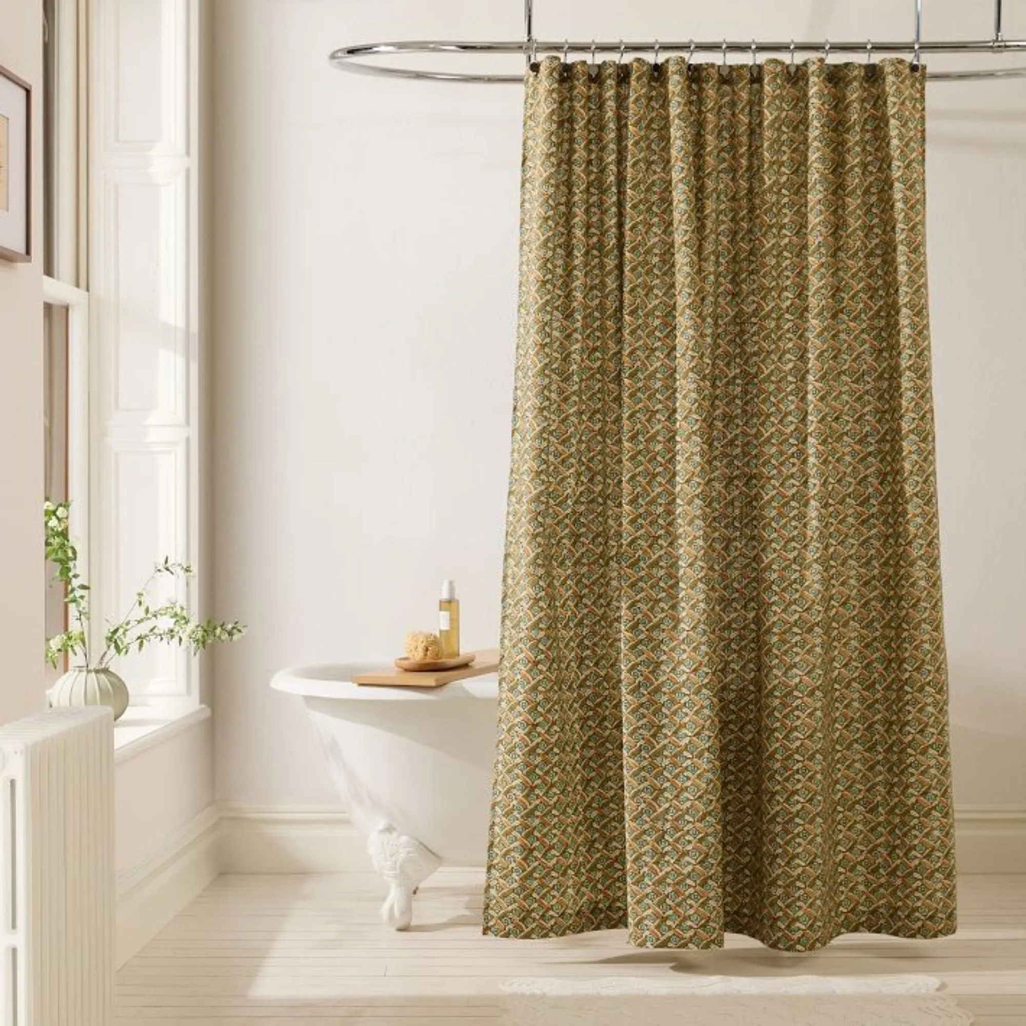 Pierce & amp; Ward Floral Lattice Chuser Curtain' loading='lazy' title=