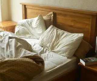 Un letto matrimoniale sfatto