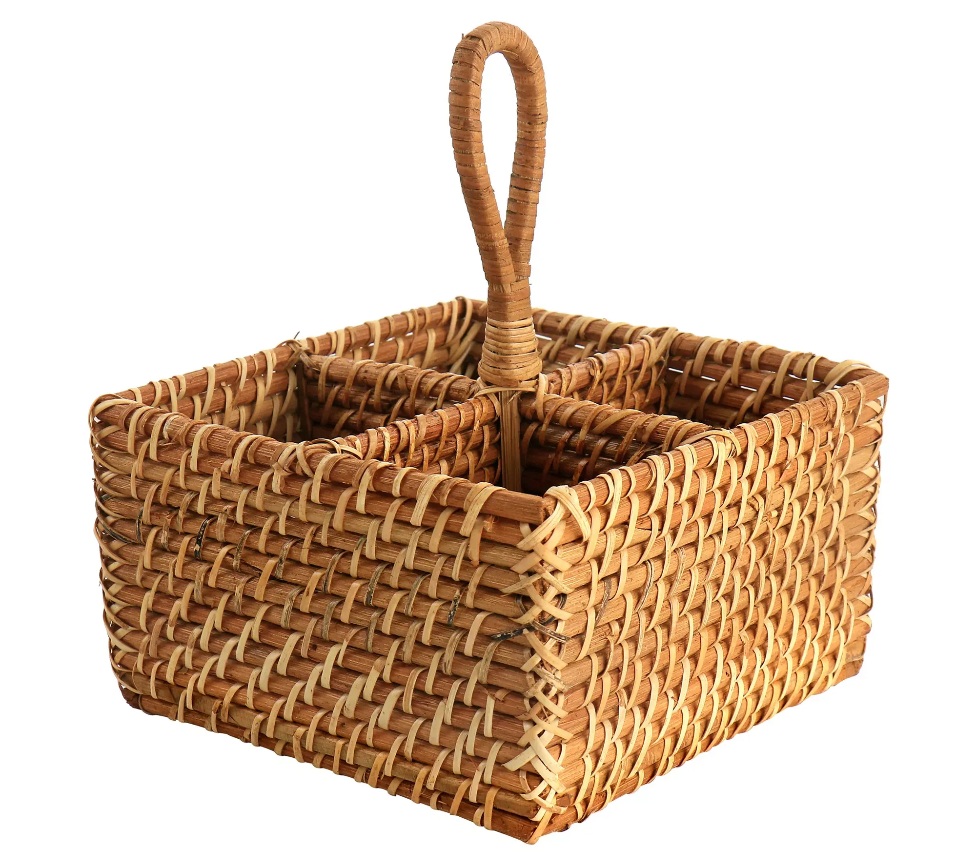 Martha Stewart Caddy à couverts en rotin tissé à quatre sections' loading='lazy' title=