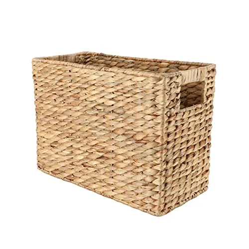 Yahuan Panier de rangement en jacinthe d'eau naturelle avec poignées intégrées, panier d'escalier, panier à magazines, grands paniers en osier pour le rangement de la maison, l'organisation du linge (jacinthe d'eau)' loading='lazy' title=