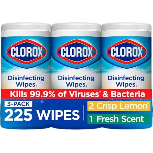 Amazon.com: Clorox Disinfecting Wipes Value Pack Household Essentials 75 Count Pacote de 3 (pacote pode variar): Health & Doméstico' loading='lazy' title=