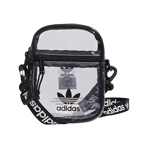 adidas Originals Unisex Clear Festival Crossbody Bag, White, ONE SIZE