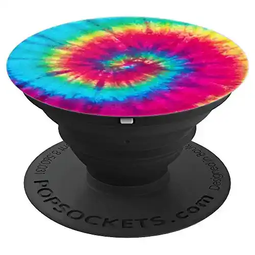 Tie Dye Rainbow Swirl PopSockets Grip and Stand for Phones and Tablets