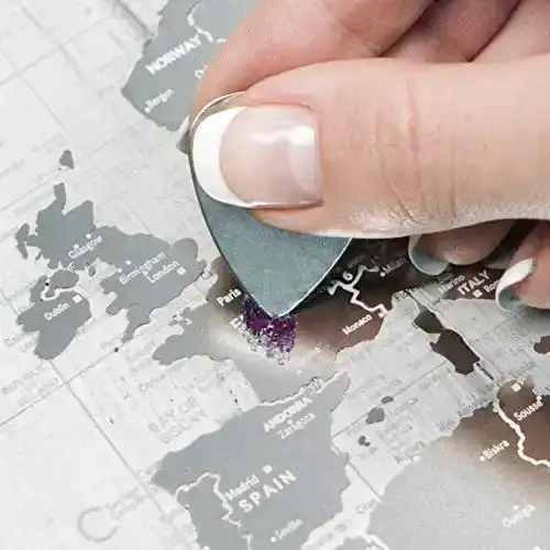 Transparent Detailed Scratch Off World Map (23