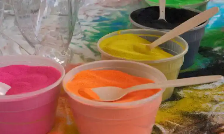 sand and seashell art at-home summer camp activity