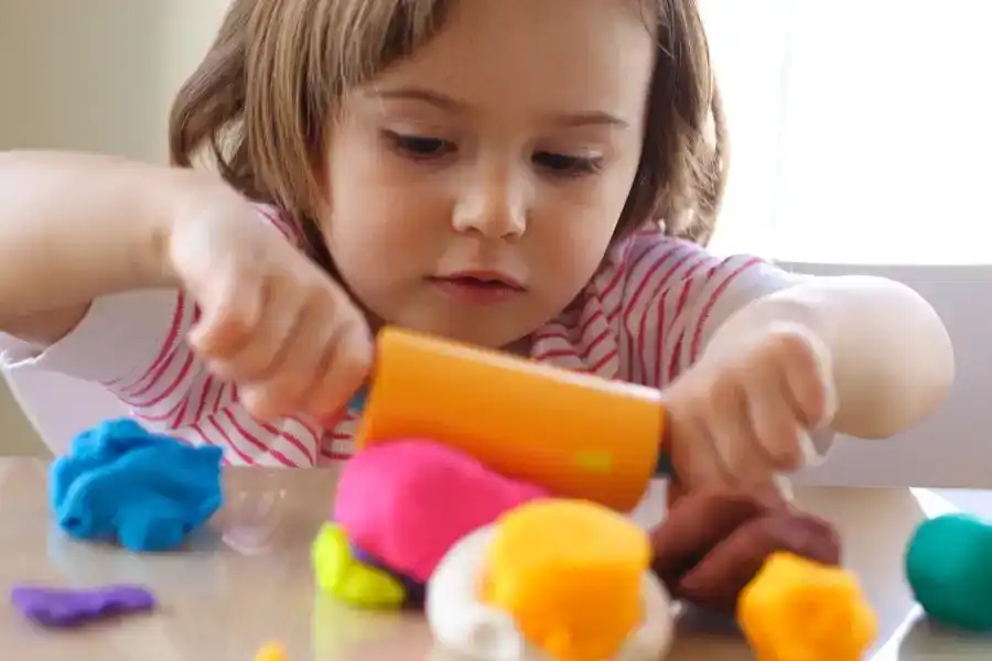 rolling scented playdough