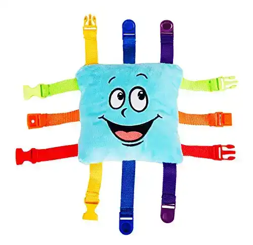 Buckle Toy - Bubbles Square - Learning Activity Toy - Develop Motor Skills and Problem Solving - Easy Travel Toy