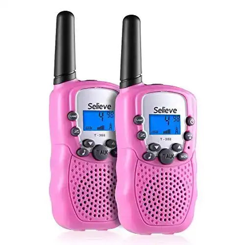 Selieve Toys for 3-12 Year Old Boys, Teen Girl Gifts, Walkie Talkies for Kids Teen Boy Gifts Birthday (Pink, 1 Pair)