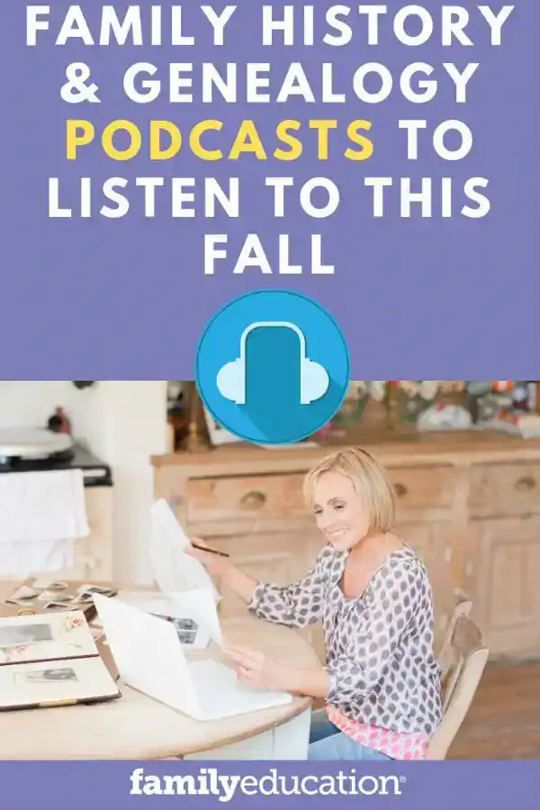 woman listening to genealogy podcast