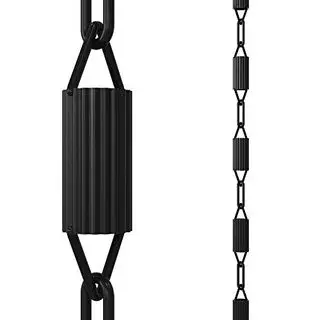 Catene antipioggia Direct - Catena antipioggia Manicotti - 8,5 piedi - Resistente alluminio verniciato a polvere nero - Catene antipioggia Premium per grondaie