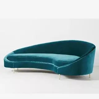 Sofá de veludo azul