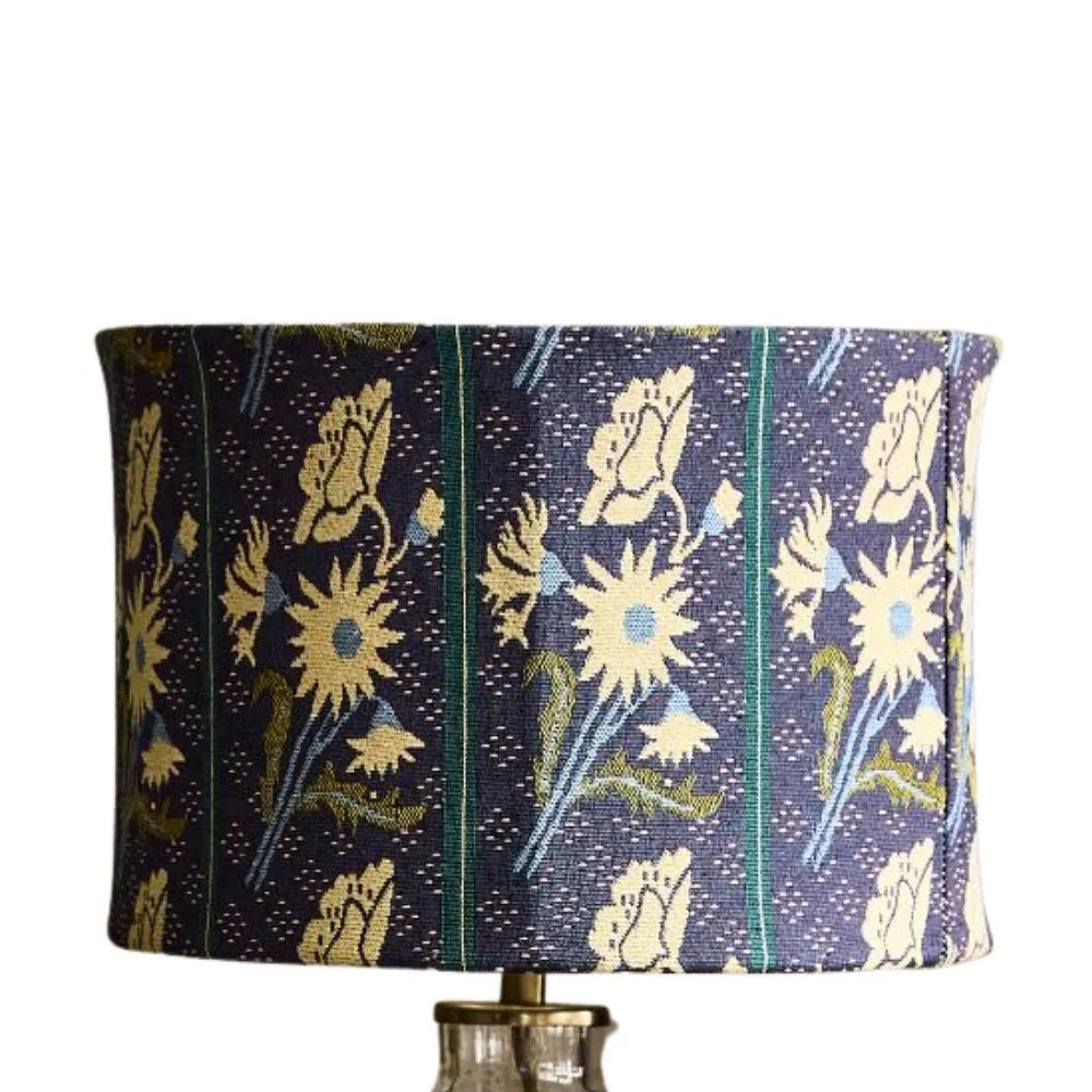 Marineblauer Blumen-Jacquard-Lampenschirm' loading='lazy' title=