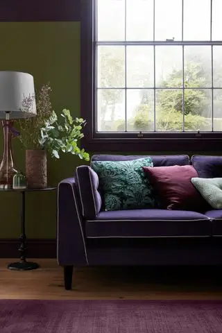 Sofology lilla fløjlssofa