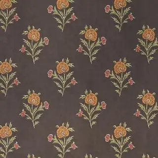Papier peint à fleurs marron