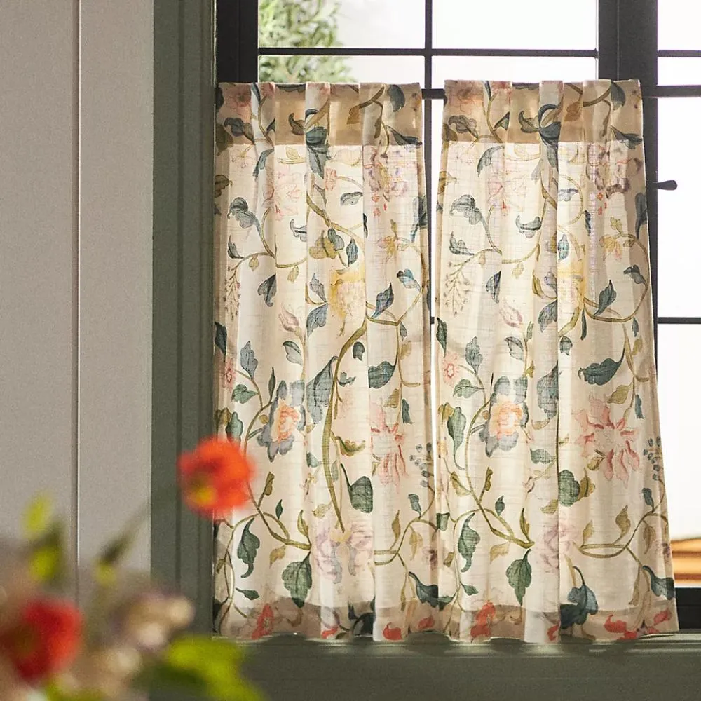 Hattie Organic Cotton Floral Printed Café Tende' loading='lazy' title=