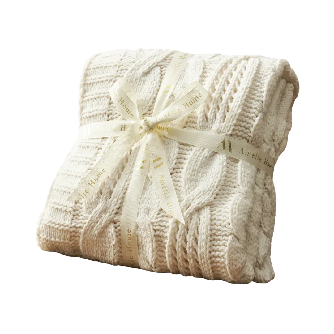 Amélie Home Elegantní žinylková kabelka Pletená deka Soft & Prodyšná dekorativní přikrývka na pohovku a postel & Recenze | Wayfair' loading='lazy' title=
