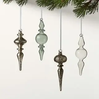adornos de cristal para árboles de navidad en forma de lágrima