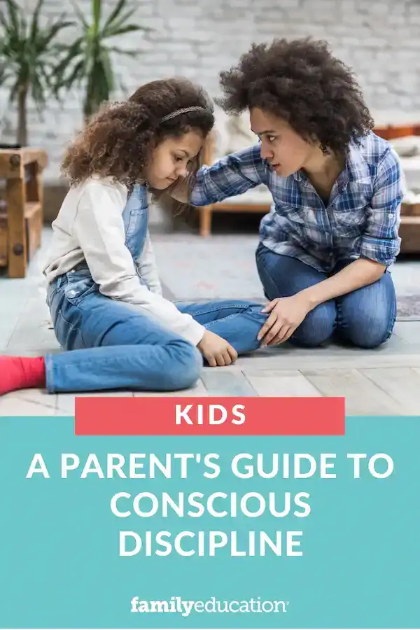 Mother using conscious discipline to correct her child