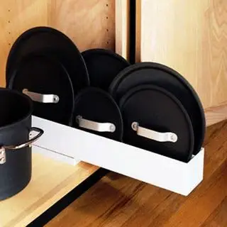 organizador de tampa de panela de plástico para armário