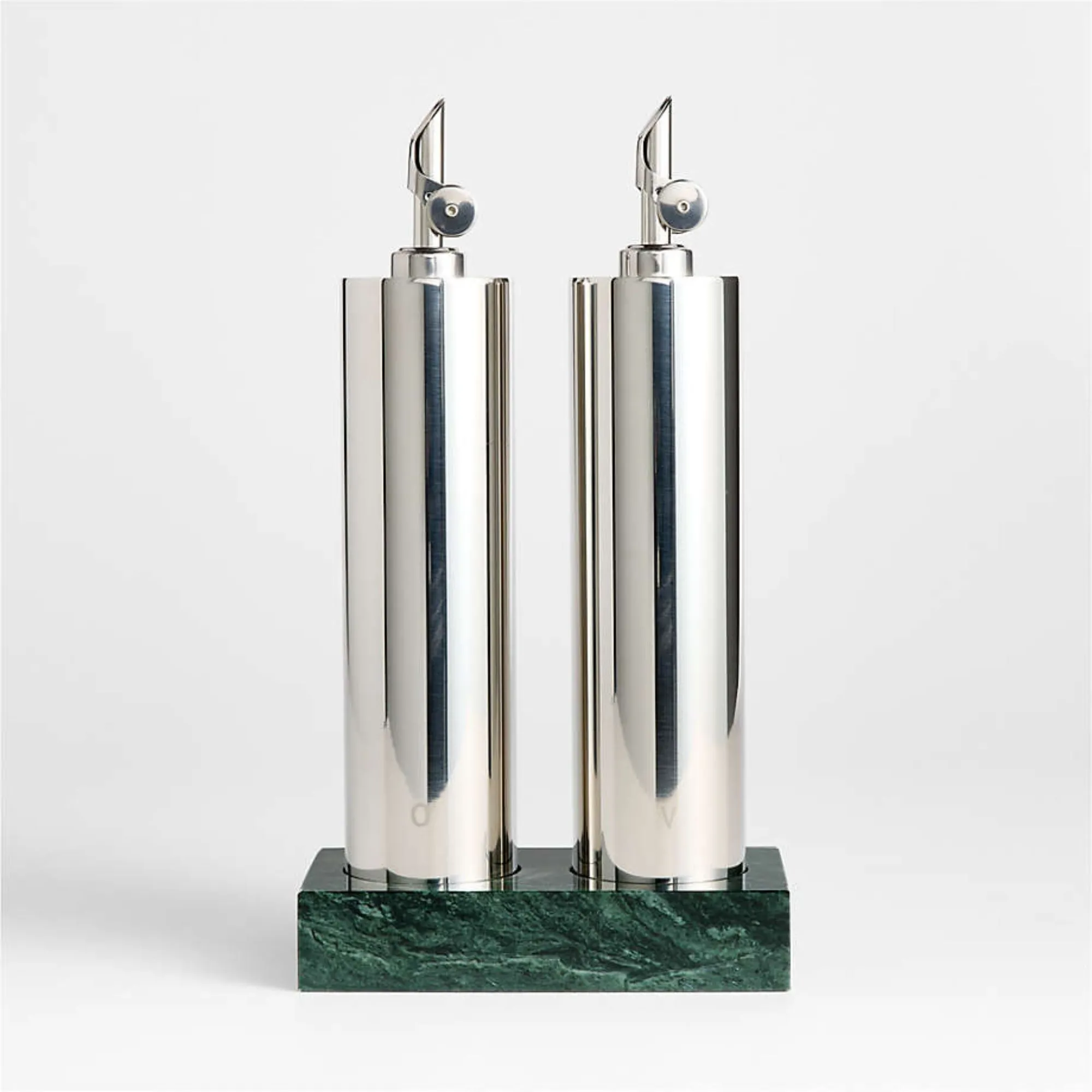 GENEVE Reciclado Crueta de aço inoxidável com base de mármore verde por Daniel Humm' loading='lazy' title=
