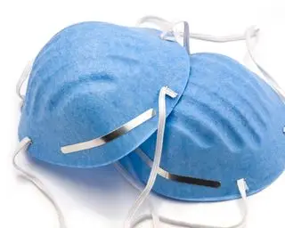 blå beskyttende ansigtsmasker