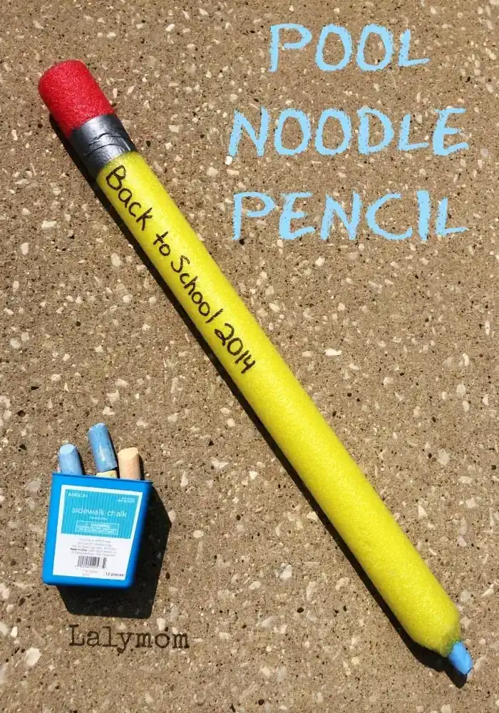 Pool Noodle Chalk Pencil Craft for Kindergarteners Back to School