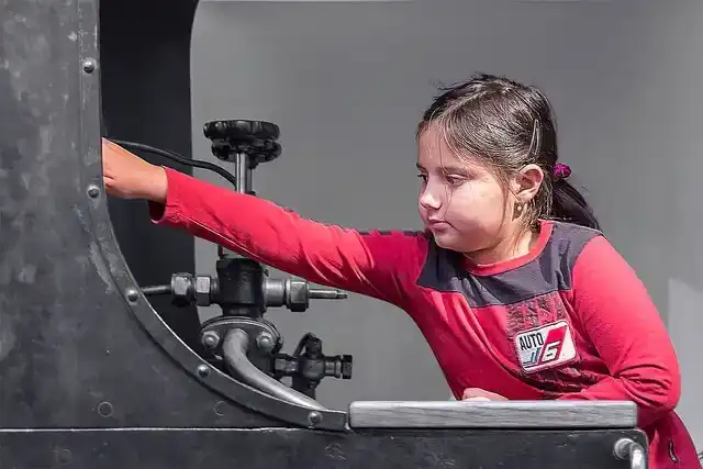 Young Girl Exploring Science Museum