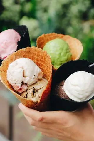 Eis, hergestellt im Mixer