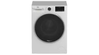La laveuse Beko RecycledTub sur fond blanc dans une finition blanche