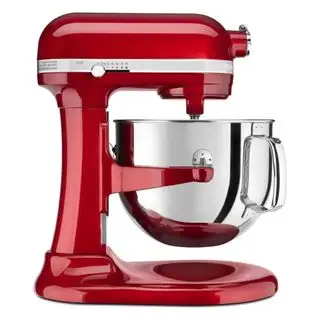 KitchenAid Pro Line Series 7-Qt. Ståmikser mot rød bakgrunn.