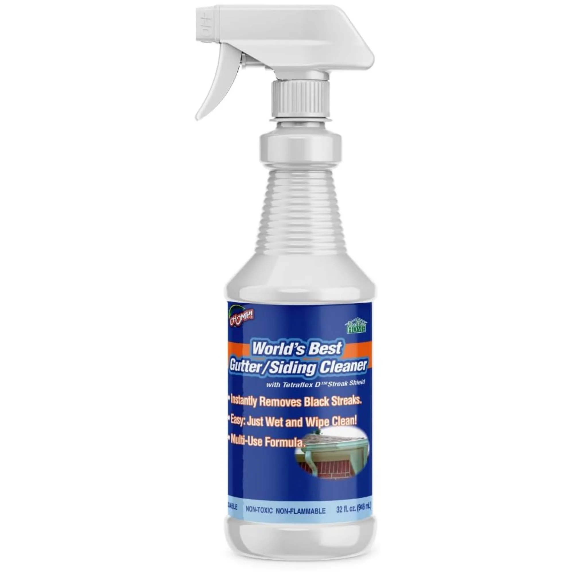 Flacone spray di detergente per grondaie con etichetta blu' loading='lazy' title=