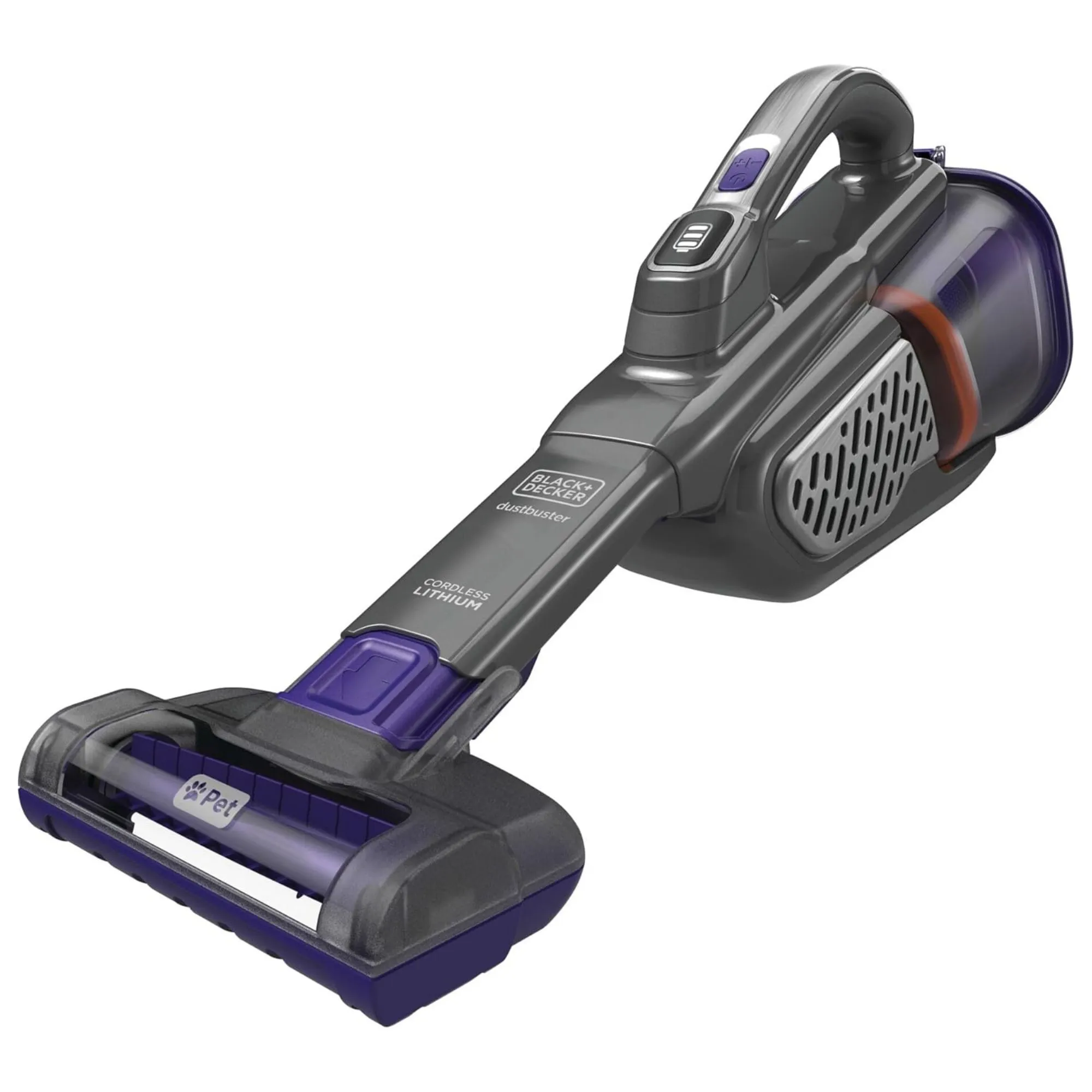 Black+ Decker Diskbuster Furbuster Advanceclean+ ואקום כף יד מחמד אלחוטי על רקע לבן על רקע לבן' loading='lazy' title=