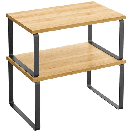Behome Schrank-Organizer, 2er-Set, stapelbar, erweiterbar, Thekenregal, Küchenthekenregal, Regale, Erhöhung für Teller, Tassen, Tassen, Gewürze' loading='lazy' title=