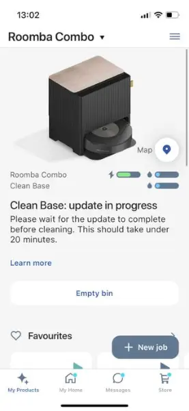 האפליקציה של iRobot Roomba j9+ Combo