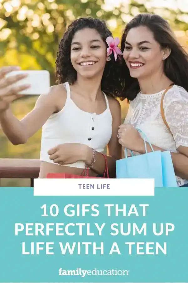 3 women at a table chatting about funny gifs on a phone