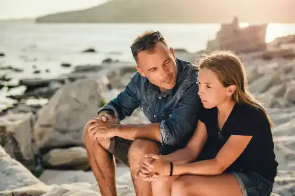 father having