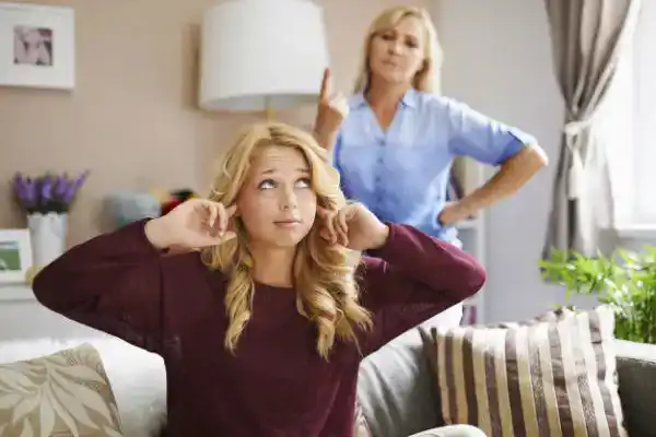 teenage daughter defying parent