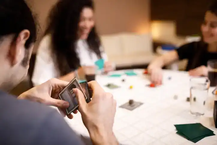 friends fun at a board game night