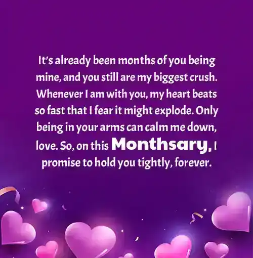 Long Sweet Monthsary Messages for Boyfriend