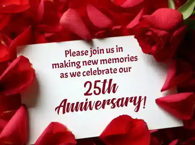 25th Anniversary Invitations