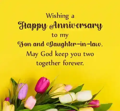happy anniversary wishes to son and daughter in law
