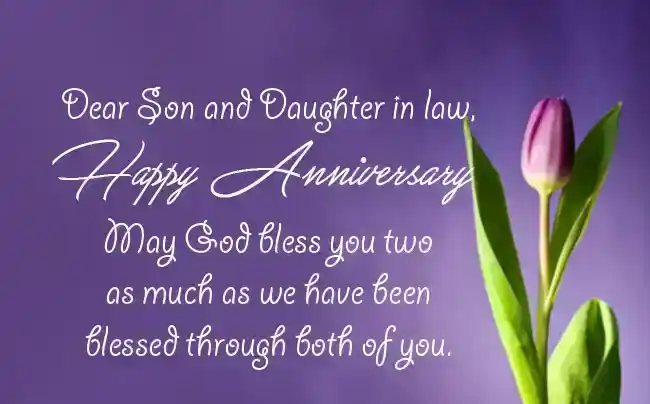 Religious Anniversary Messages for Son and Daughter in Law