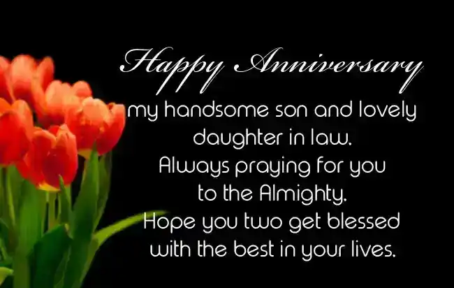 Anniversary Messages for Son and Daughter in Law from Dad