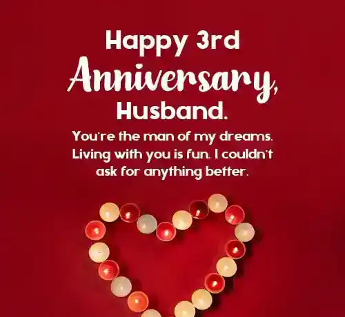 3rd wedding anniversary wishes for husband