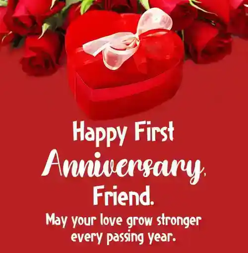 1st wedding anniversary wishes for friend