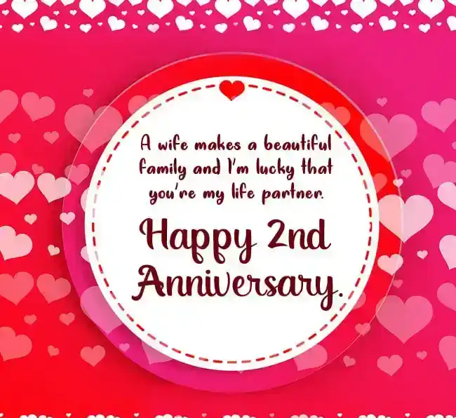 2nd Anniversary Wishes for Wife