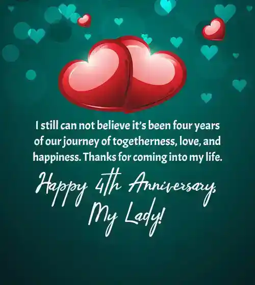 4th Anniversary Wishes for Girlfriend