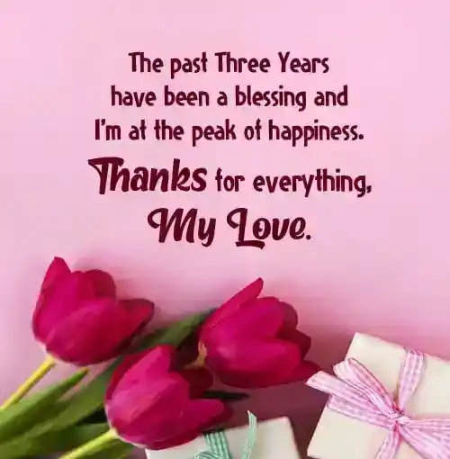 3rd anniversary message for girlfriend