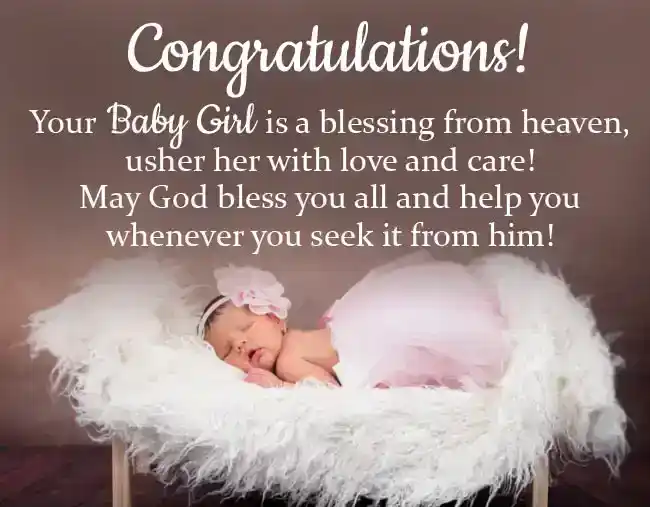 Congratulation Card Message for New Baby Girl